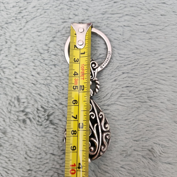 Brighton Bibi Scroll Key Fob Keychain Silver Plated - Picture 5 of 6